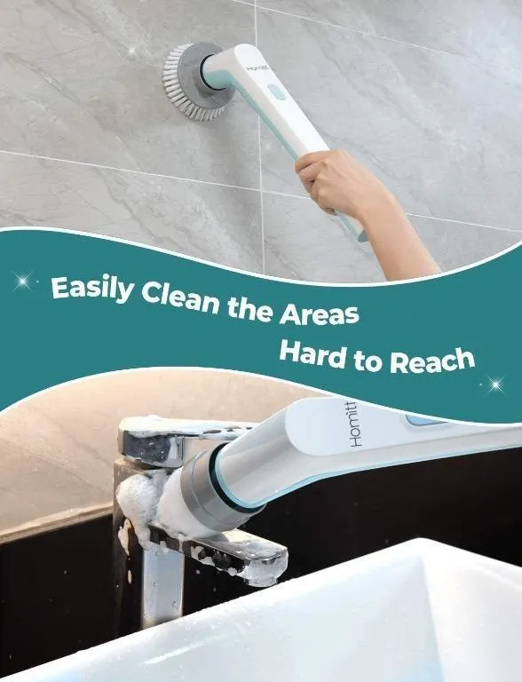 Cordless Electric Power Spin Scrubber with 3 Cleaning Brush Heads