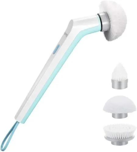 Cordless Electric Power Spin Scrubber with 3 Cleaning Brush Heads