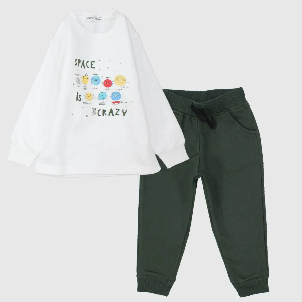 Crazy Space Long-Sleeved Fleeced Pajama