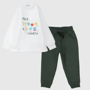 Crazy Space Long-Sleeved Fleeced Pajama