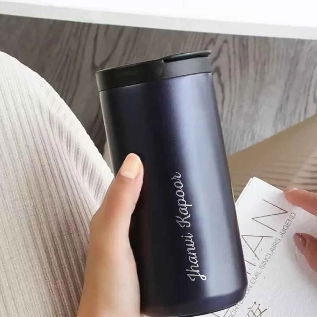 Customised Tea Coffee Tumbler for Travelling Sipper Flask (400 ML) - Add Name