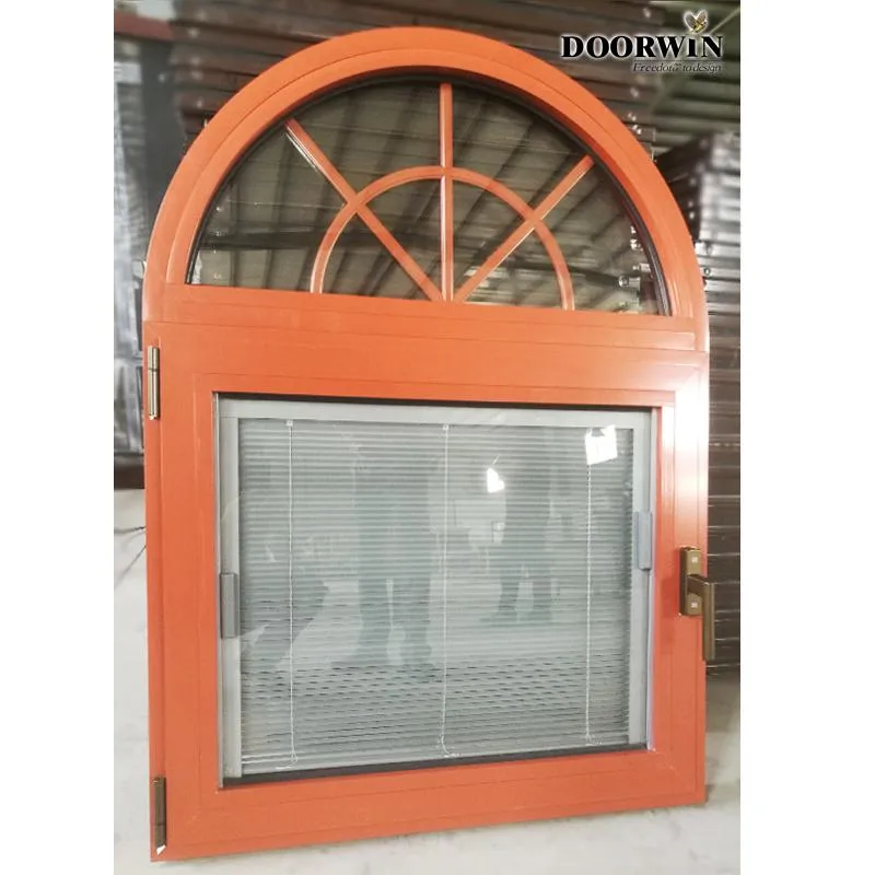 Doorwin 2021Arched Top Window with built-in shutter grills design pictures grilles grill-iron photos by Doorwin on Alibaba- ARCHITECT SERIES