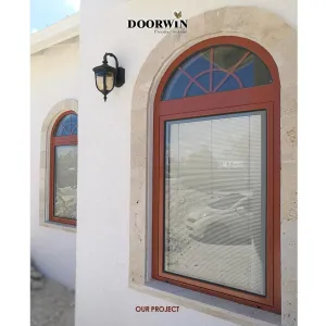 Doorwin 2021Arched Top Window with built-in shutter grills design pictures grilles grill-iron photos by Doorwin on Alibaba- ARCHITECT SERIES