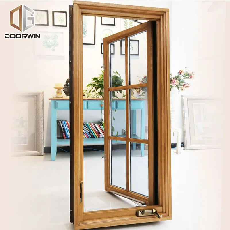 Doorwin 2021buy online french grills modern design crank open aluminum wood casement windows