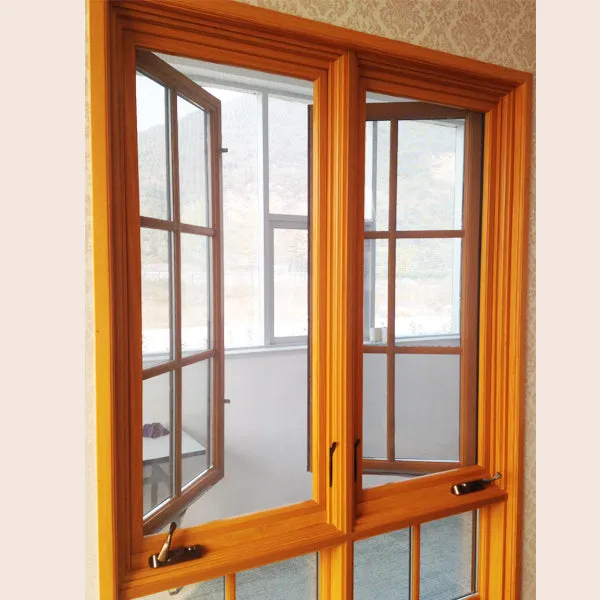 Doorwin 2021buy online french grills modern design crank open aluminum wood casement windows