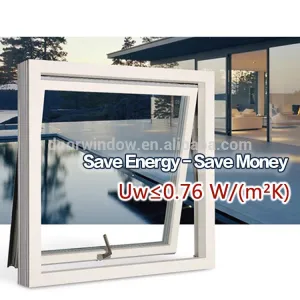 Doorwin 2021China factory supplied top quality half tempered glass awning window grills design aluminum hung windows grill aluminium