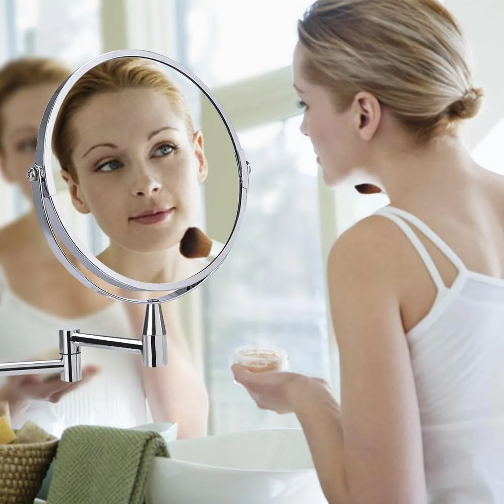 Dual-Sided Wall Mount Make-Up Mirror 1X/5X