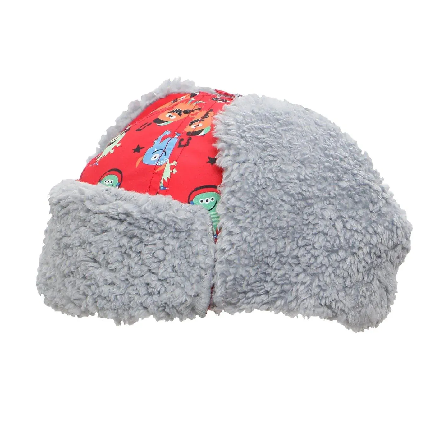 Flapjack Kids Water Repellent Trapper Hat - Monsters Red