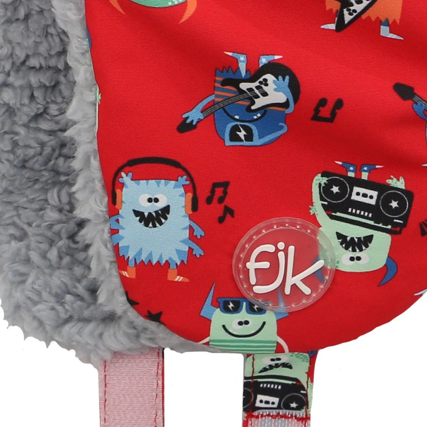 Flapjack Kids Water Repellent Trapper Hat - Monsters Red