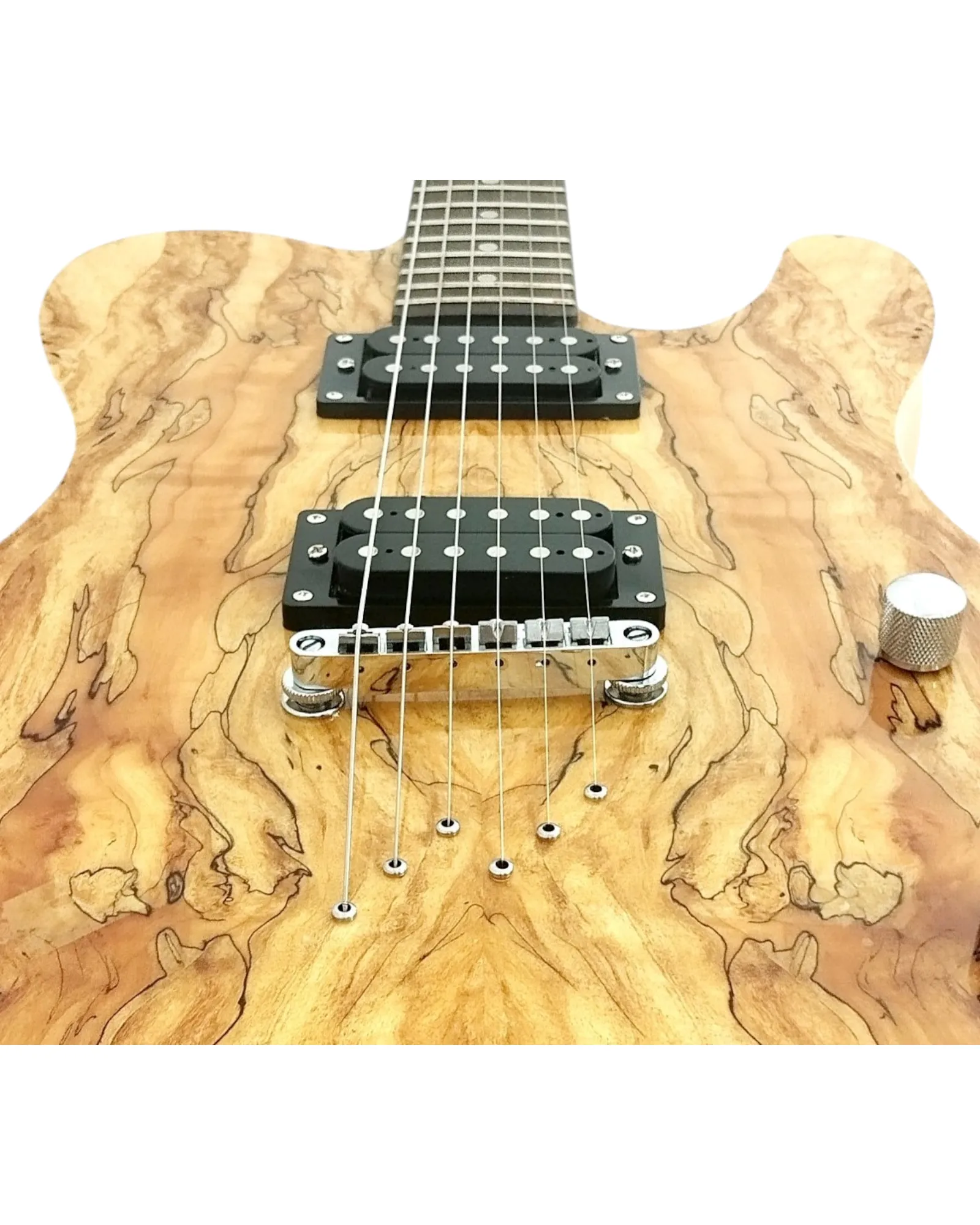 Haze Spalted Maple HH Humbuckers Maple Neck HTL Electric Guitar - Natural HSTL19210