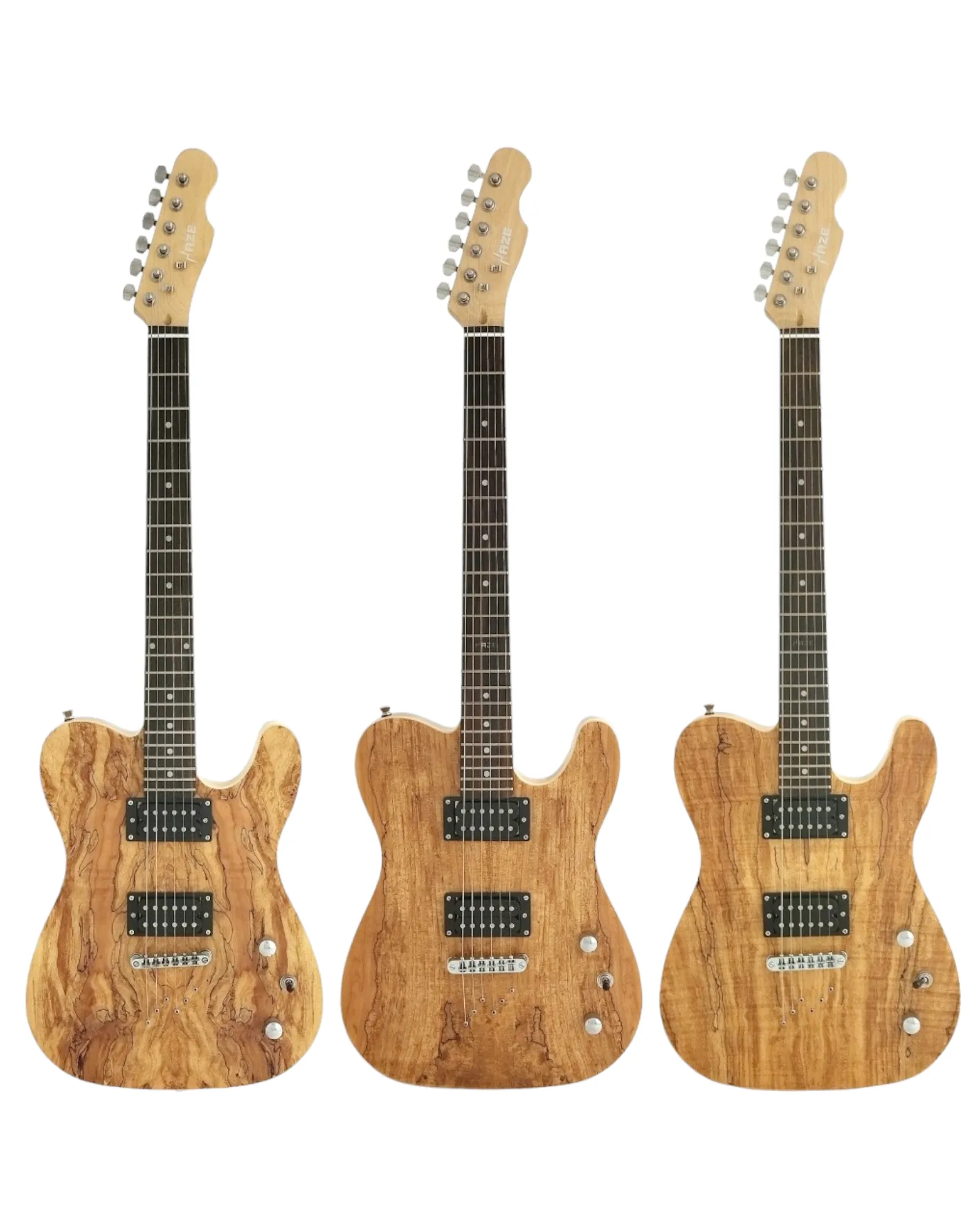 Haze Spalted Maple HH Humbuckers Maple Neck HTL Electric Guitar - Natural HSTL19210