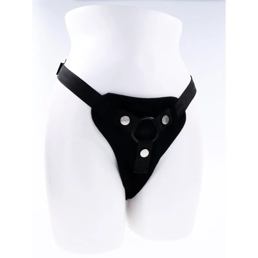 Hidden Pocket Strap on With Remote Control  Vibrator - Black