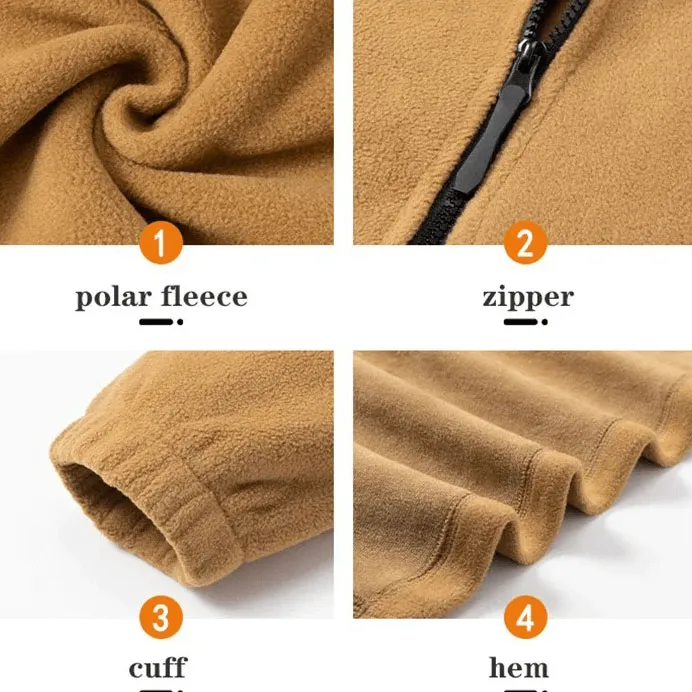 Men's Windproof Zip Fleece Jacket - Casual Fit - SF1997