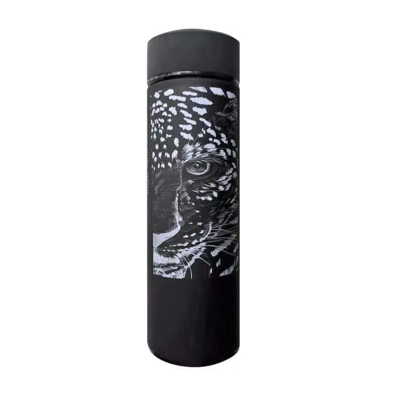 Nordic Style Deer Print Straight Cup Insulated Thermos