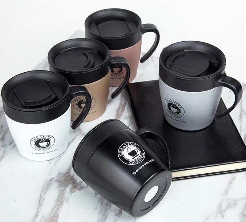 Nordic Style Deer Print Straight Cup Insulated Thermos