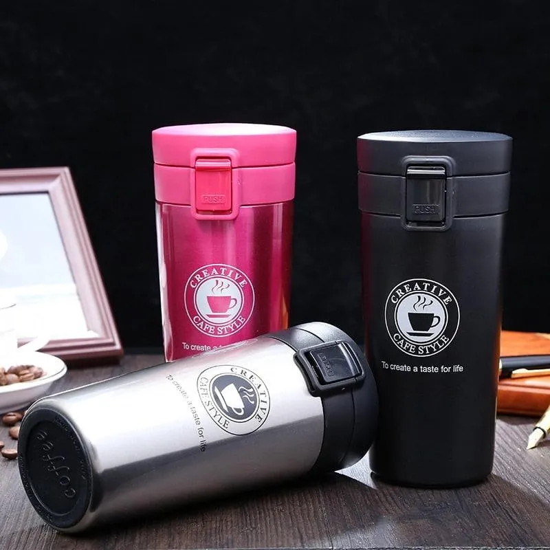 Nordic Style Deer Print Straight Cup Insulated Thermos