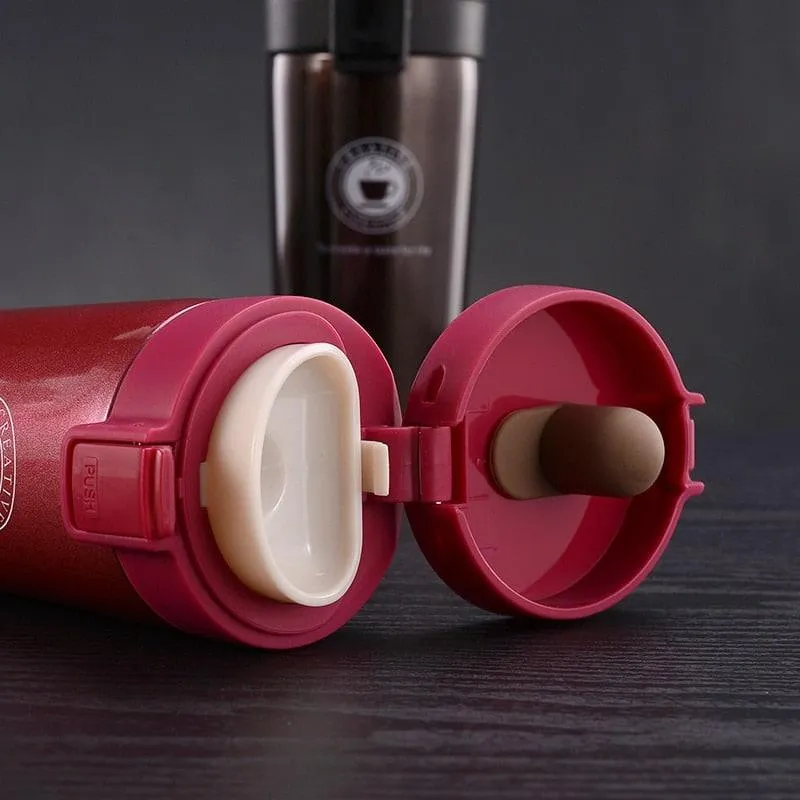 Nordic Style Deer Print Straight Cup Insulated Thermos