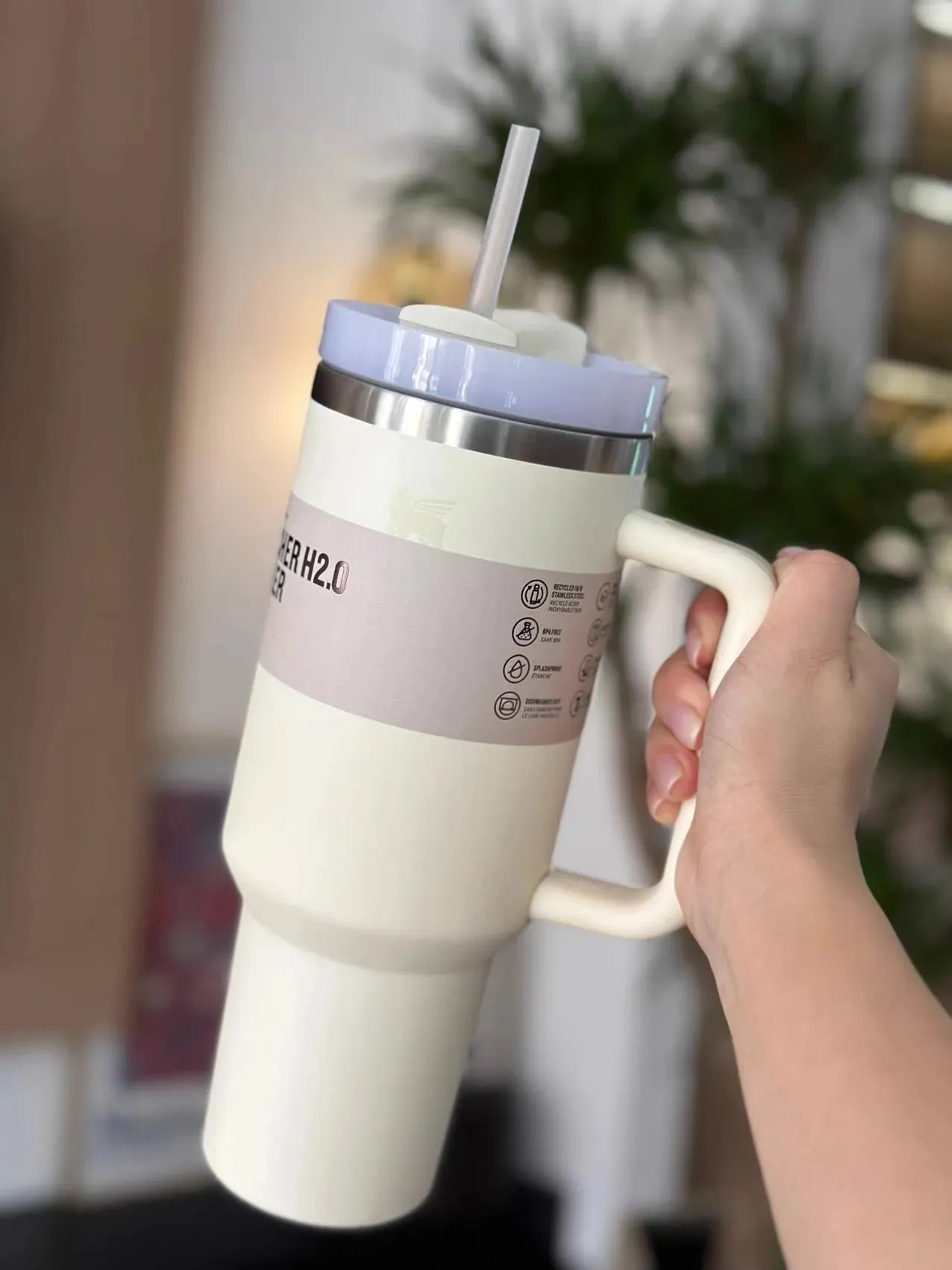 Original Stanley Quencher 2.0  Stainless Steel Vacuum Insulated Tumbler with Lid and Straw 40oz Thermal Travel Mug Coffee Hot Cup