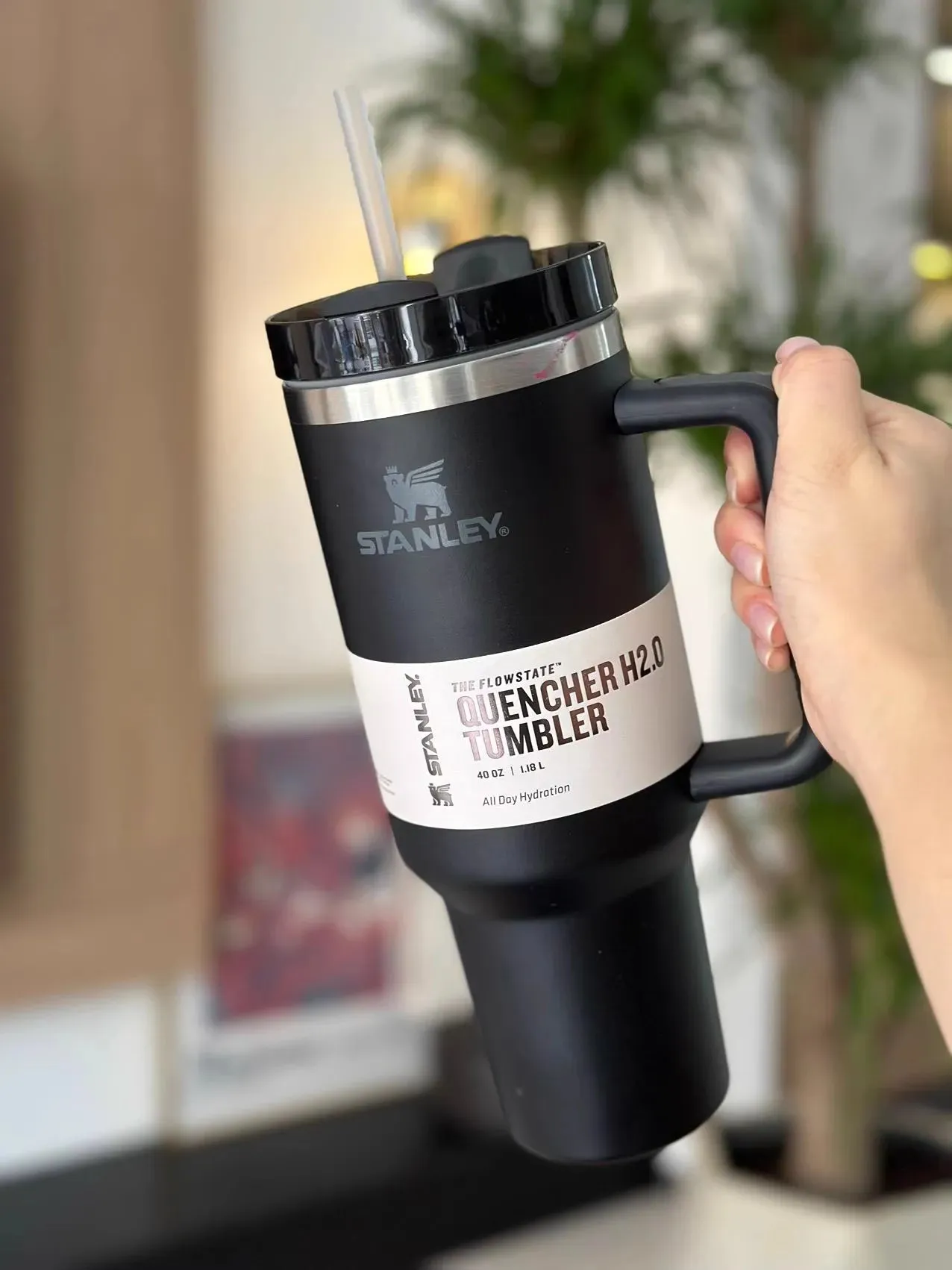 Original Stanley Quencher 2.0  Stainless Steel Vacuum Insulated Tumbler with Lid and Straw 40oz Thermal Travel Mug Coffee Hot Cup