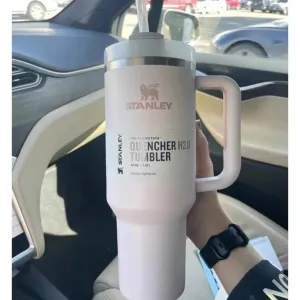 Original Stanley Quencher 2.0  Stainless Steel Vacuum Insulated Tumbler with Lid and Straw 40oz Thermal Travel Mug Coffee Hot Cup
