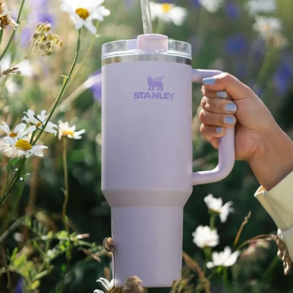 Original Stanley Quencher 2.0  Stainless Steel Vacuum Insulated Tumbler with Lid and Straw 40oz Thermal Travel Mug Coffee Hot Cup