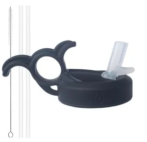 Paravalve High Performance Straw Lid for wide mouth water bottles, Leak-Proof, Smart-Vent, Insulated, Soft Touch Shaka Handle, BPA Free