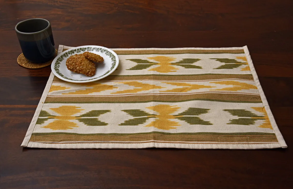 Placemat In Cotton Ikat - Brown (Set Of 2)