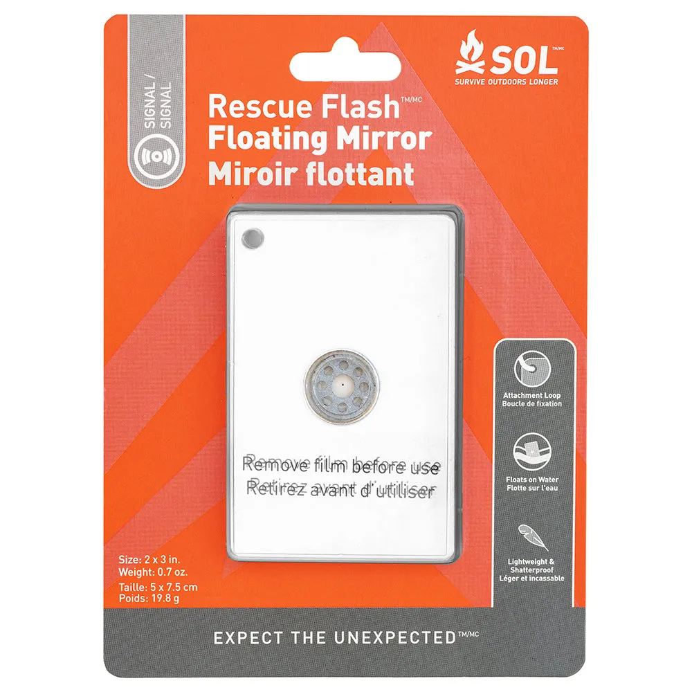 S.O.L. Floating Rescue Flash Mirror 0140-1004 - Survive Outdoors Longer