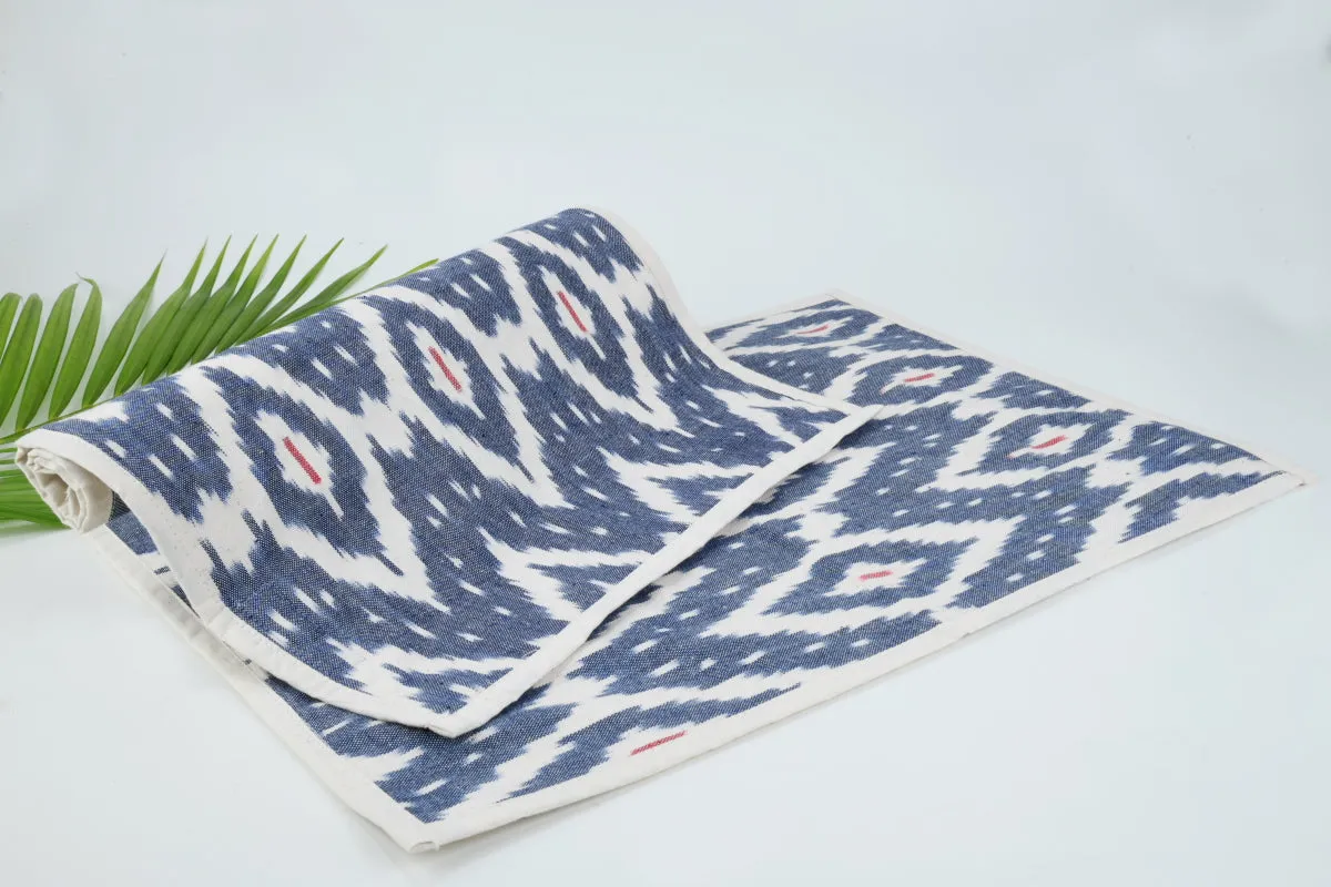 Table Runner In Cotton Ikat - Yellow