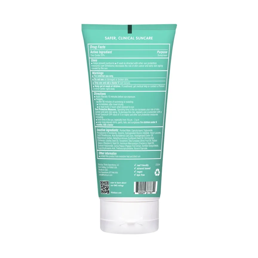 Think Kids Clear Zinc Sunscreen SPF 30 - Family Size 6oz