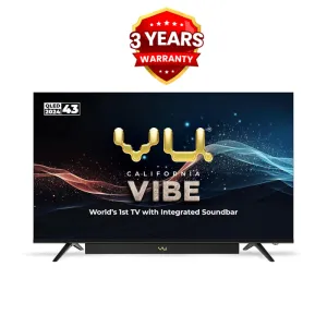 Vu 43 VIBE 3 Years Complete Warranty 108cm (43 inches) Vibe Series QLED 4K Google TV Smart (Black)